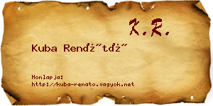 Kuba Renátó névjegykártya